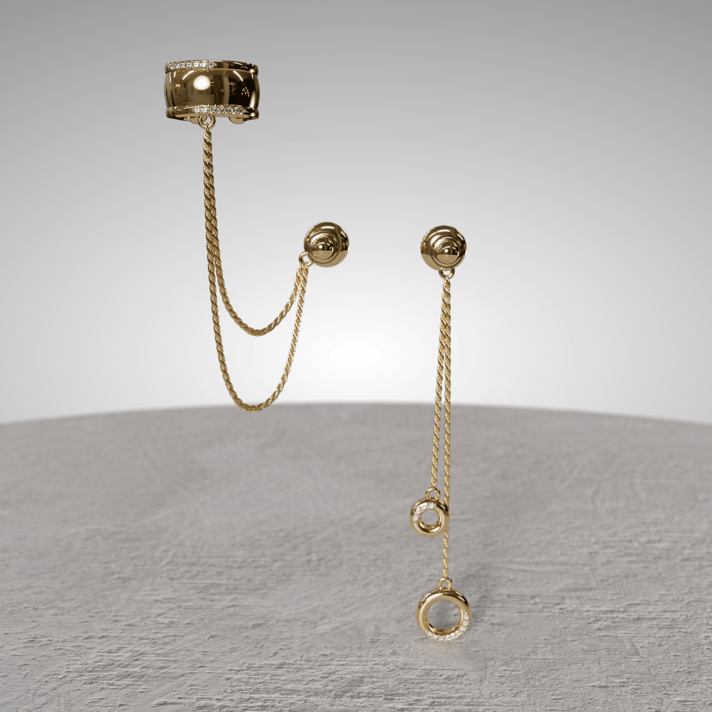 Two Paths Ear Cuff and Drop Earring Set - Stradley & Daughter