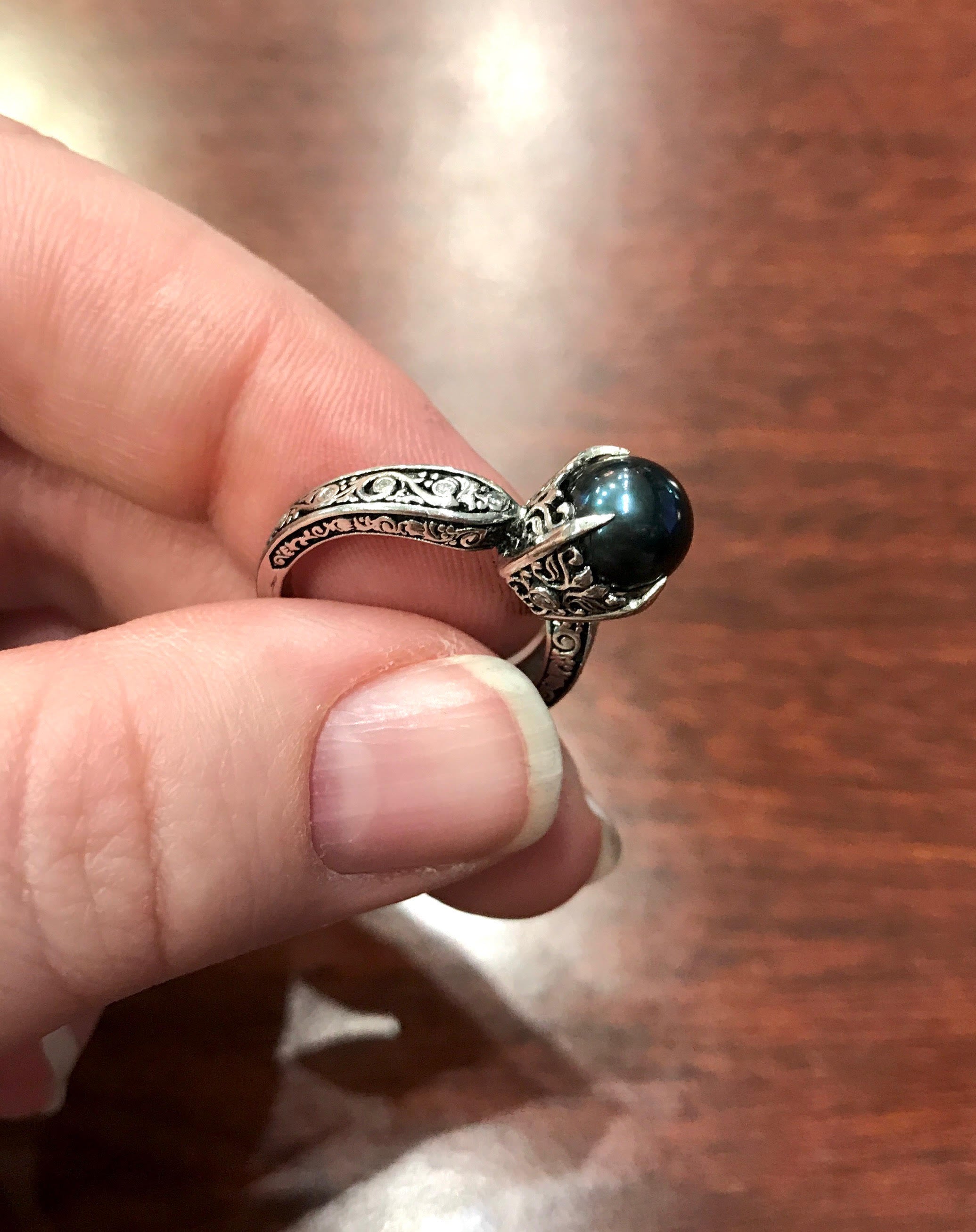 custom pearl engagement ring
