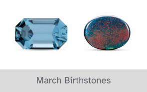 March Aquamarine and Bloodstone Birthstones