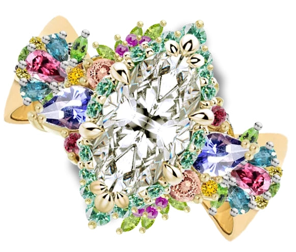 a composite image of a jewelry design