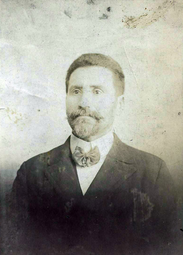 Tintype of man with handlebar mustache and bowtie