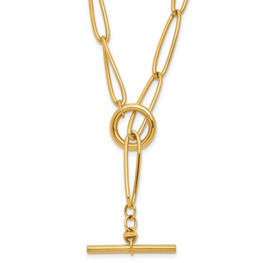 Essential Oval Long Link Y-Drop Toggle Necklace