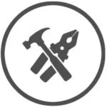 circular icon with hammer and pliers