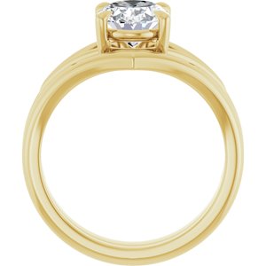 14K Yellow 9x7 mm Oval Solitaire Engagement Ring Mounting - Stradley & Daughter