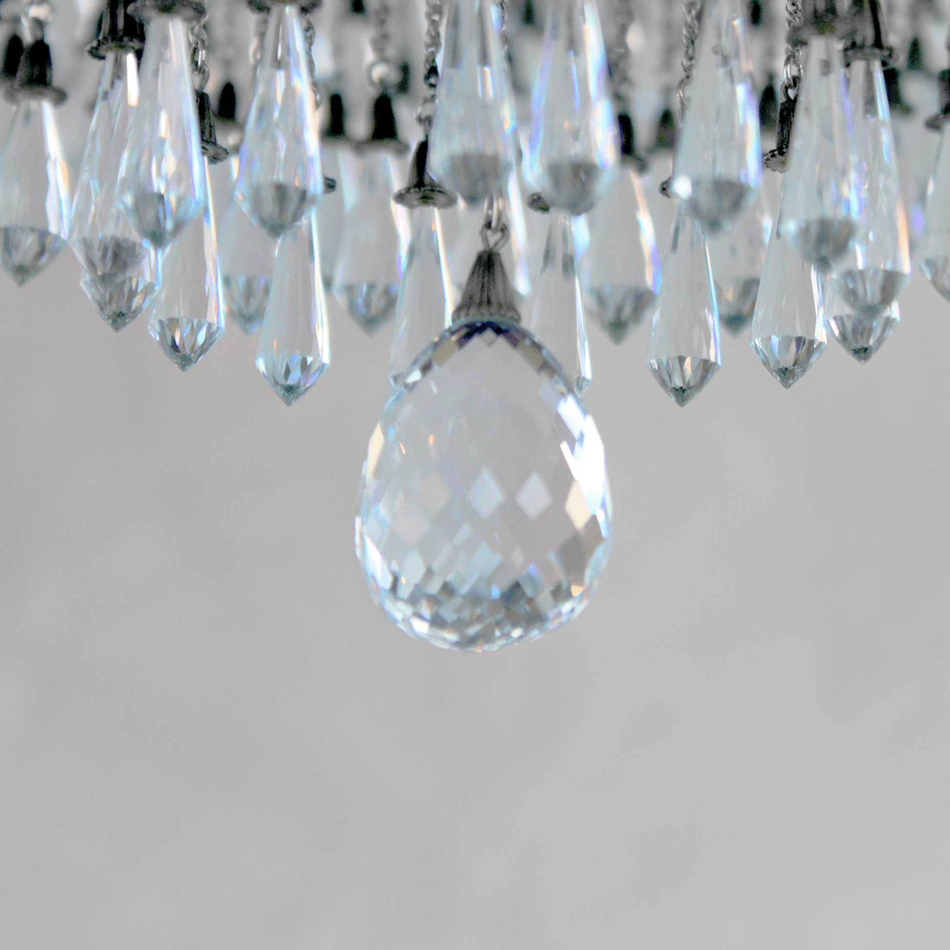 Shimmering Ice Blue Topaz and Sterling Silver Chandelier - Stradley & Daughter