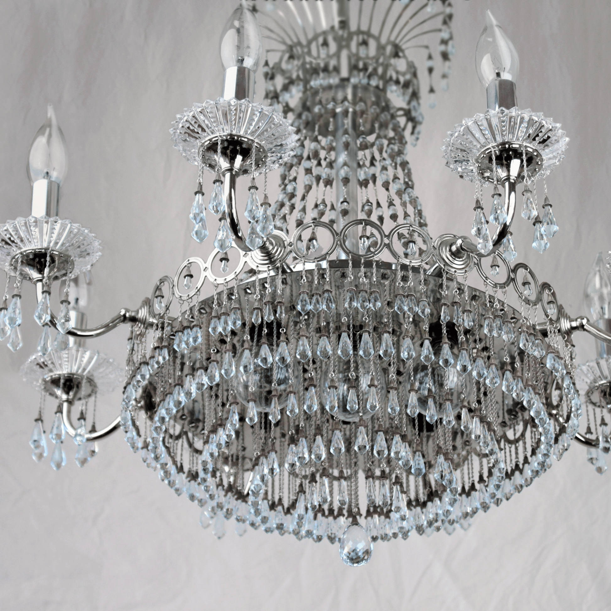 Shimmering Ice Blue Topaz and Sterling Silver Chandelier - Stradley & Daughter